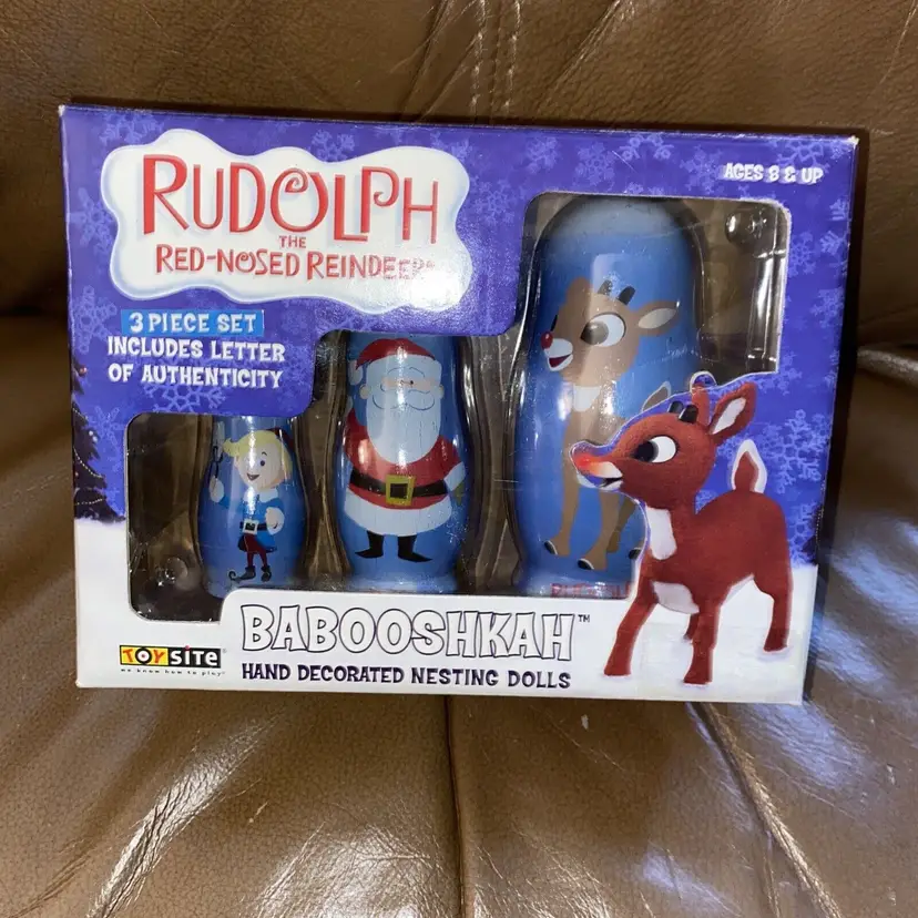 Rudolph The Red-Nosed Reindeer Wood Nesting Doll Set Babooshkah Misfit Toys
