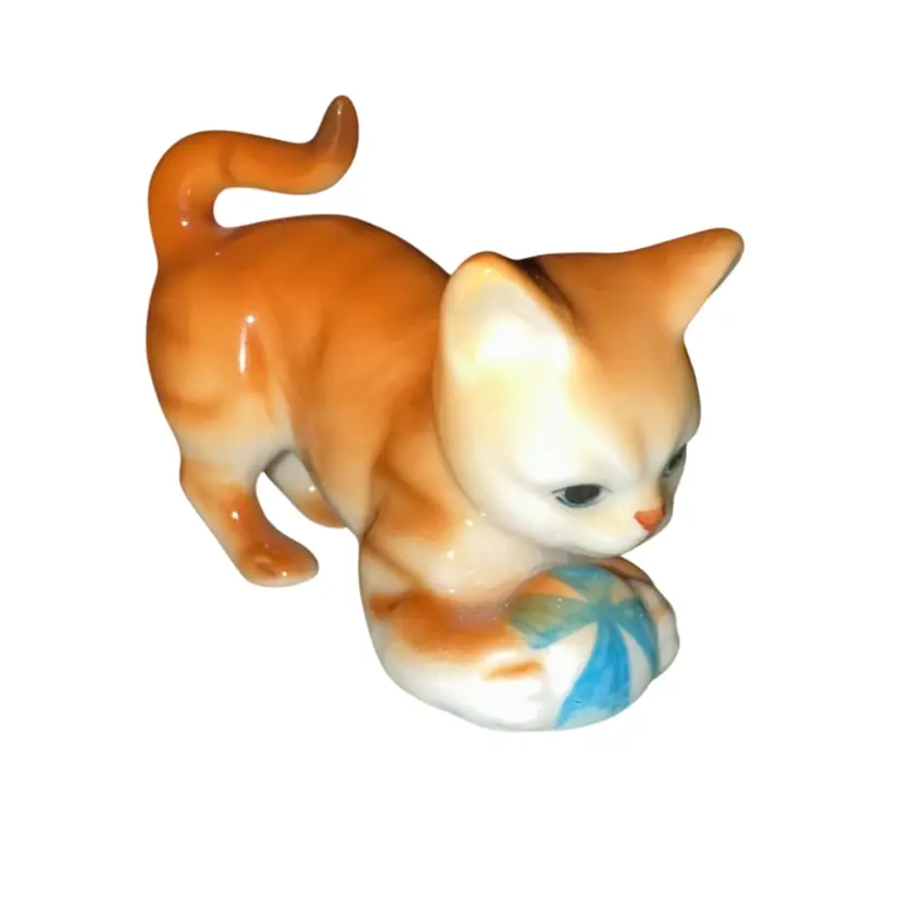 Small Playful Kitten Figurine