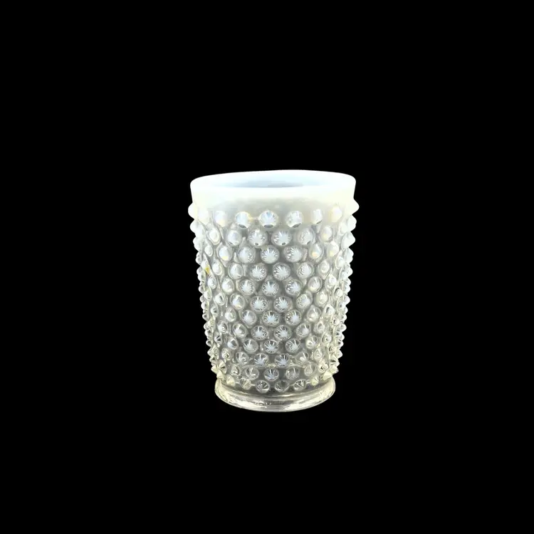 Vintage Hobnail Juice Glass White Opalescent