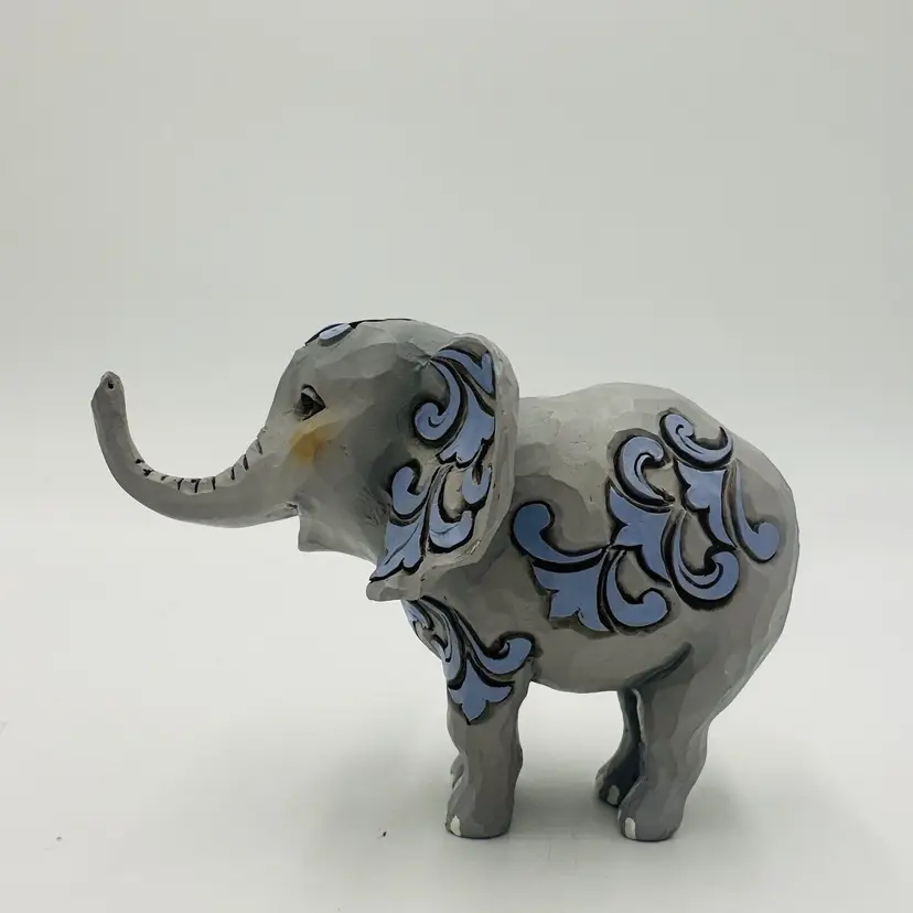 Enesco Jim Shore Elephant Figurine Quilted Design Heartwood Creek Gray Decor