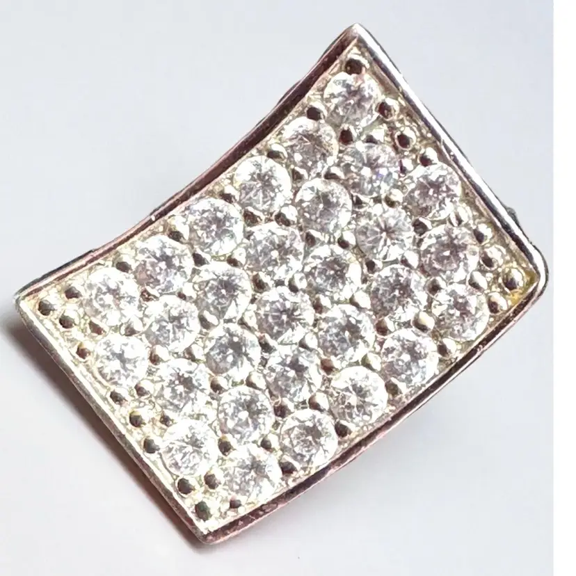 Vintage Silver Tone CZ Costume Ring Size 8