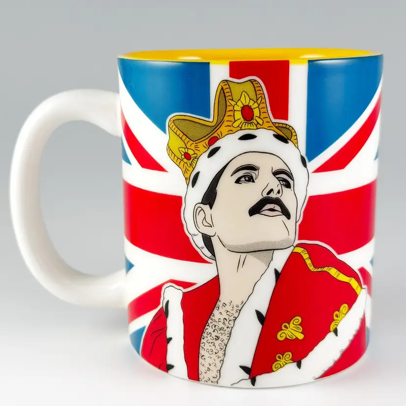 The Found Freddie Mercury Band Queen Mug Ceramic Coffee Cup British Flag Union Jack 12oz