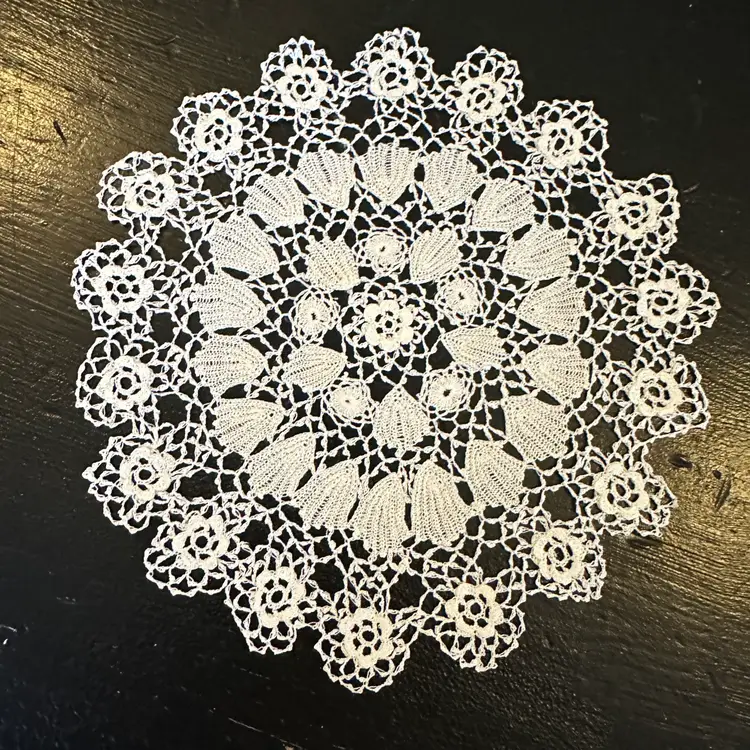 Vintage Set of 2 Matching Hand Crocheted Doilies #45