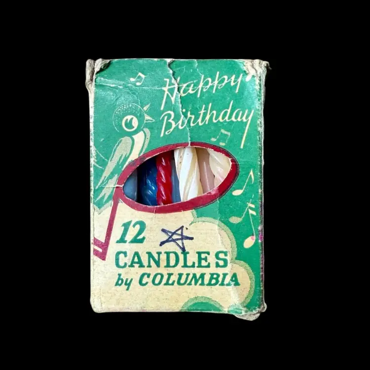 Vintage Columbia Wax Works Happy Birthday Candles, With Box AS IS