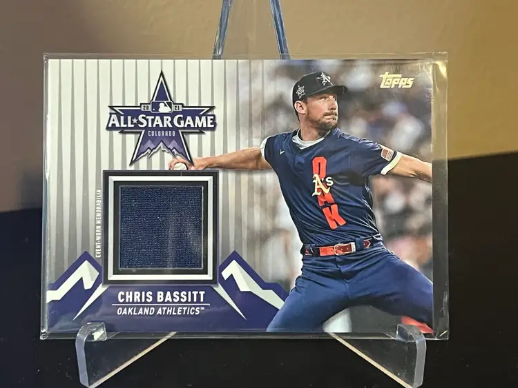 2021 Topps All Star Stitches Relic Card Chris Bassitt A’s Mets Blue Jays