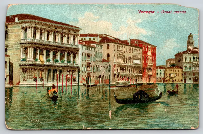 Postcard Grand Canal Venice Italy Art Card Crafting Junk Journaling