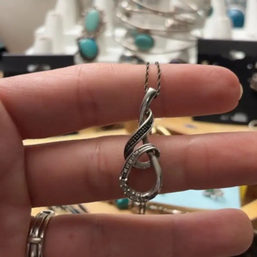 Sterling Silver And Diamond Necklace