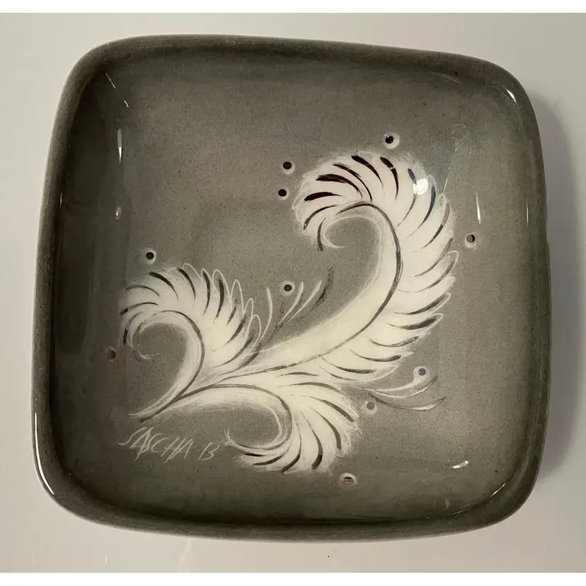 #01 - Sascha Brastoff Porcelain Trinket Dish Signed