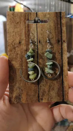 Green rock candy earrings