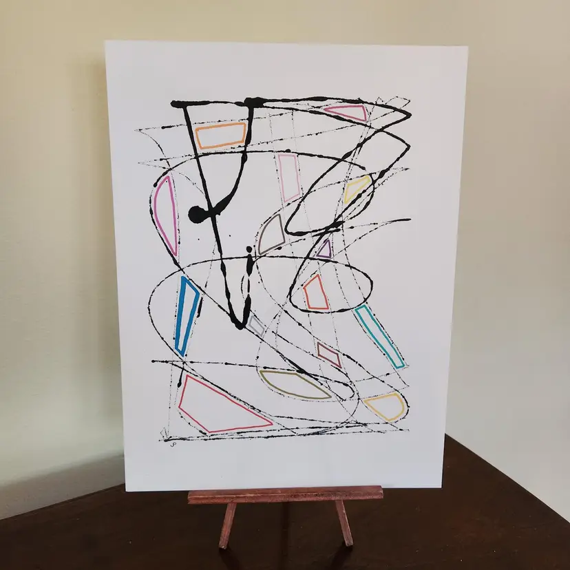 Acrylic Marble Art Painting On Watercolor Paper, Original, Colorful, Signed By The Artist, Unframed 8x10