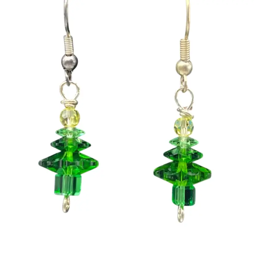 Swarovski Crystal Christmas 
Tree Earrings