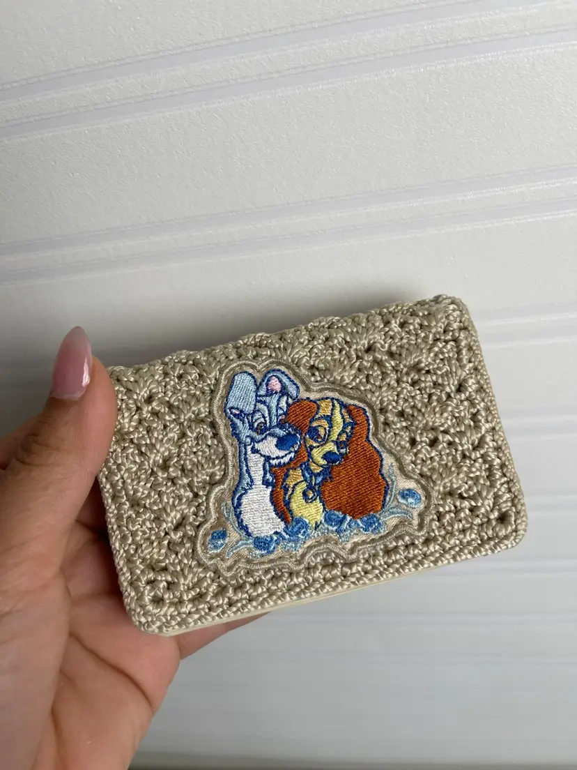 VTG Disney Lady and the Tramp Crochet Clip Small Wallet Nostalgia Kidcore