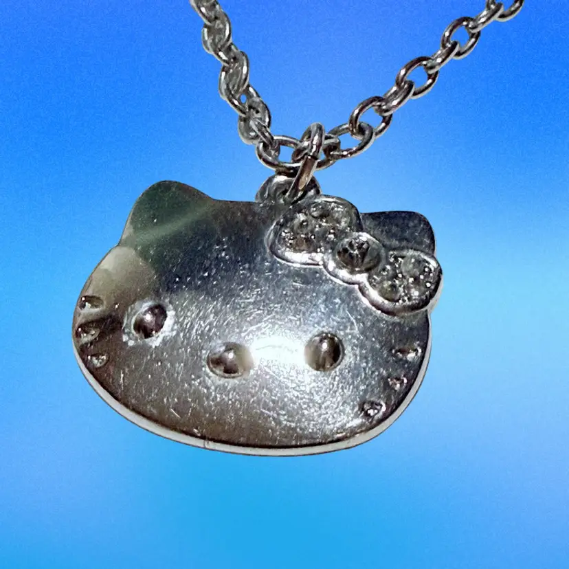 Signed Sanrio Hello Kitty Silvertone Necklace