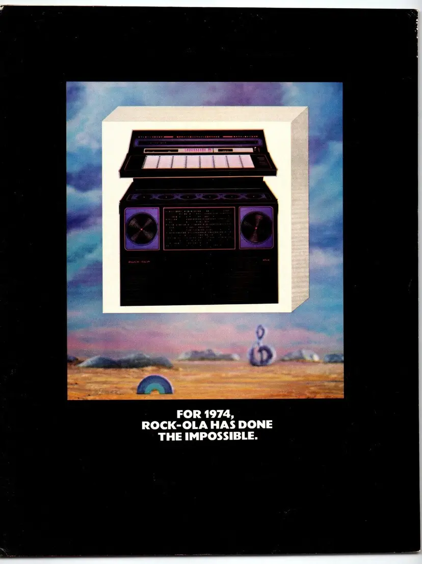 Rockola 454 453 Jukebox FLYER Original 1974 Phonograph Music Foldout Brochuree