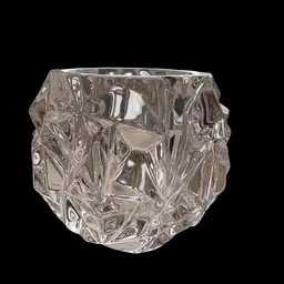 Tiffany& Co Rock Cut Crystal Votive Holder