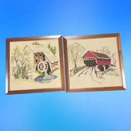 (2) Embroidered Pictures