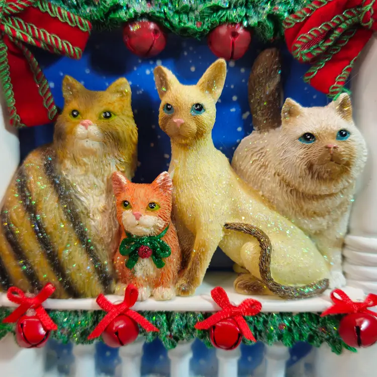 NIB Rare Kurt S Adler Christmas Cats "Welcome To Our Home" Wall Hanging Decor