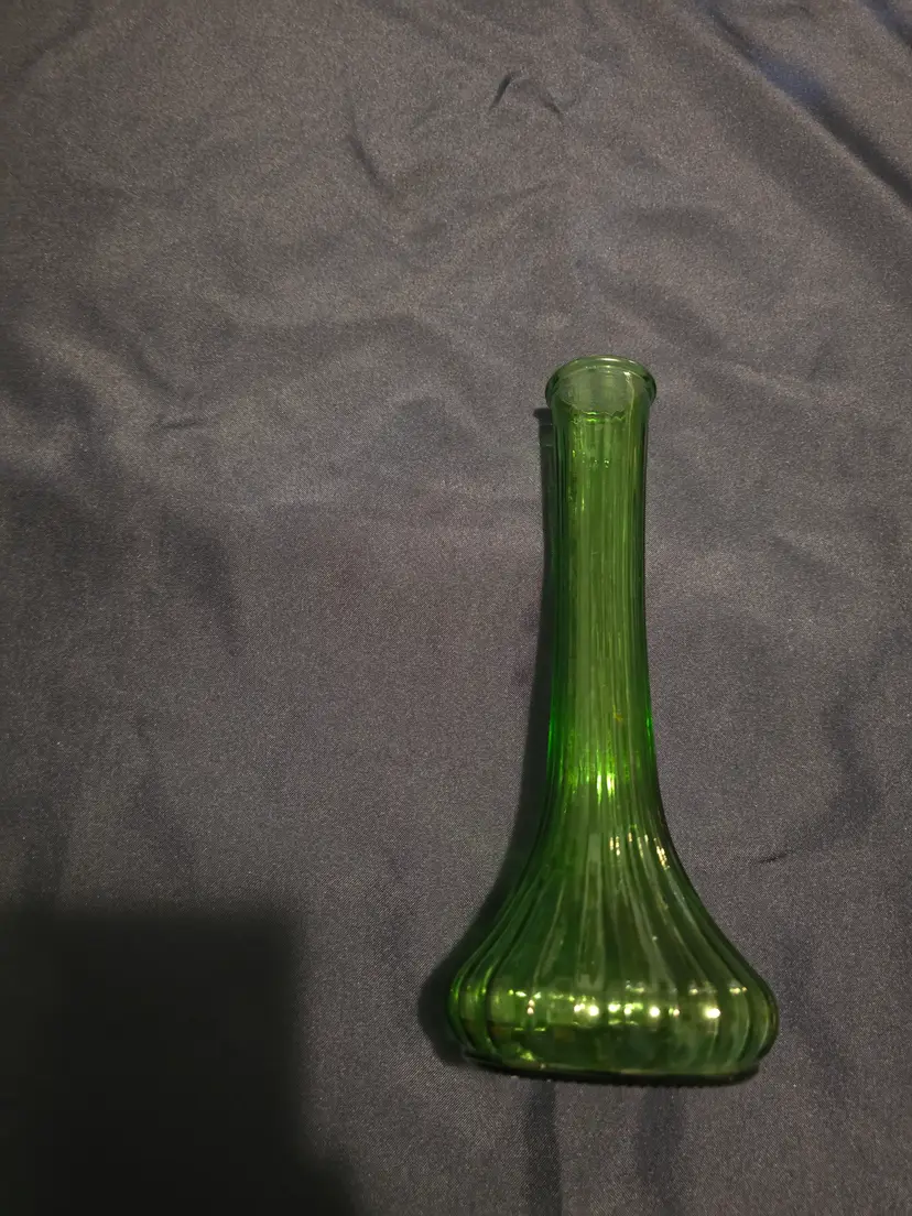 Green Hoosier Glass bud vase 4096