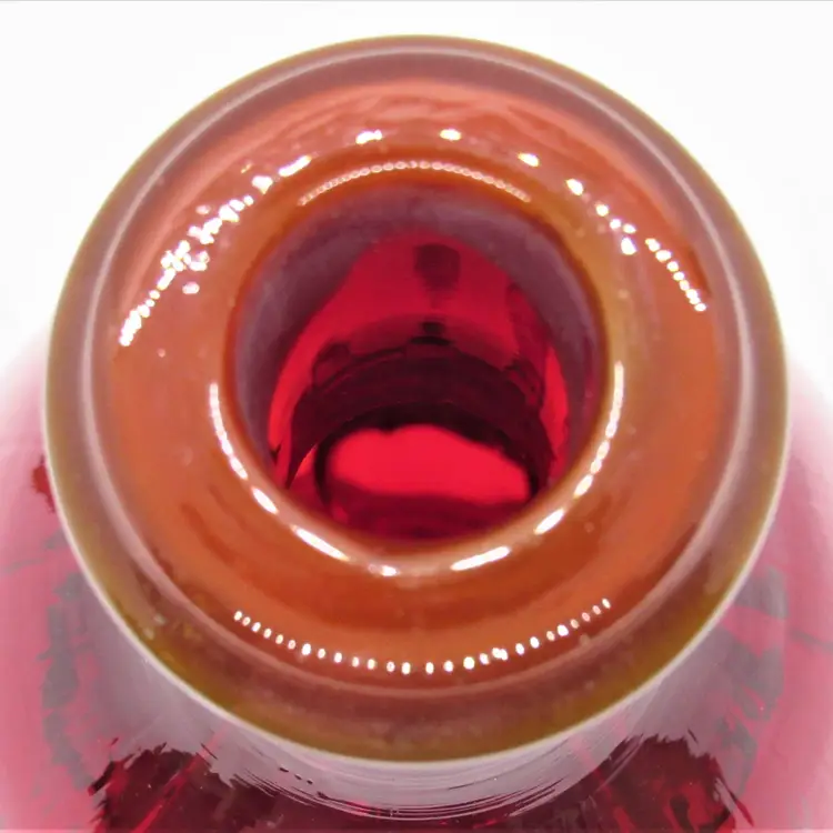 New Martinsville Glass Decanter (No Stopper) Ruby Red Moondrops, Cadmium UV Reaction