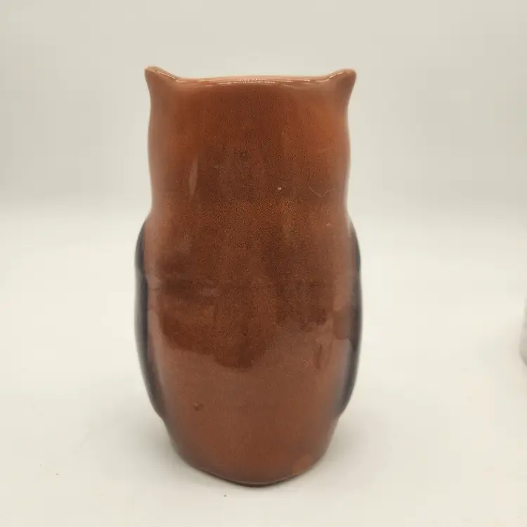 Ceramic Owl Candle Holder With Candle Brown White Rustic Farmhouse Home Decor