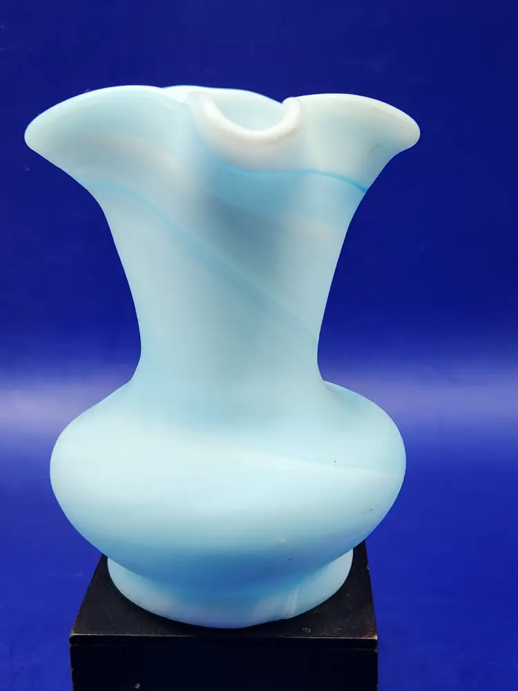 Kanawha Blue and White Slag Glass Pitcher