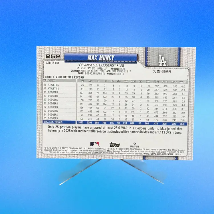 Max Muncy 2026 Topps #252 Topps Foil Parallel Los Angeles Dodgers