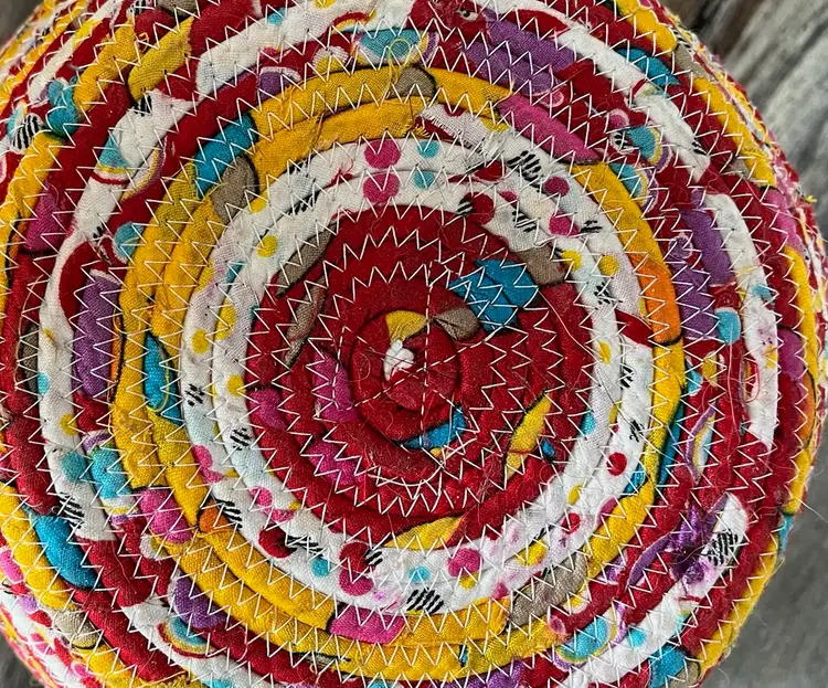 Woven Cloth Basket 5x8 Hand Crafted