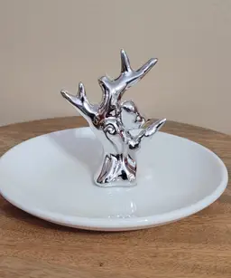 NEW Silver Bird On Tree Jewelry/ Trinket Dish