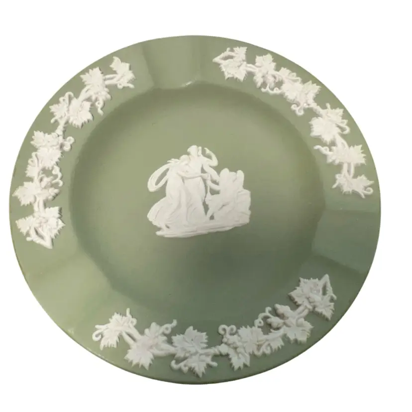 Vintage Wedgewood Green Trinket Dish 3”