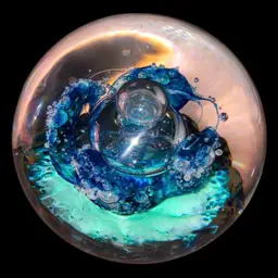 #25- Vintage Huge 1994 Selkirk Paperweight Paperweight - Blues 4.5"