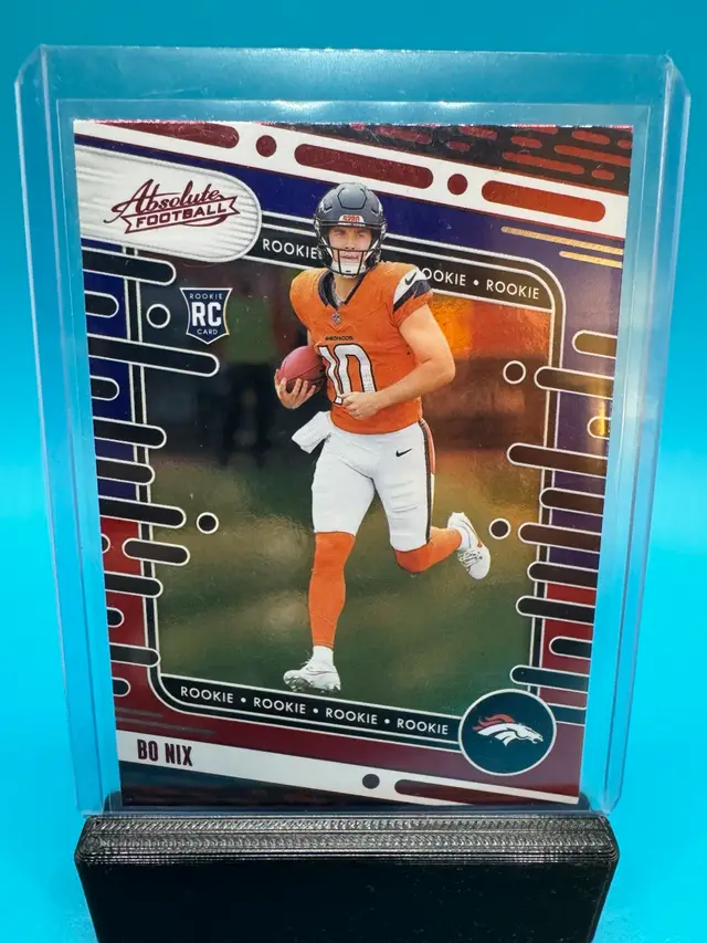 Bo Nix Panini Absolute Red And Blue RC Denver Broncos