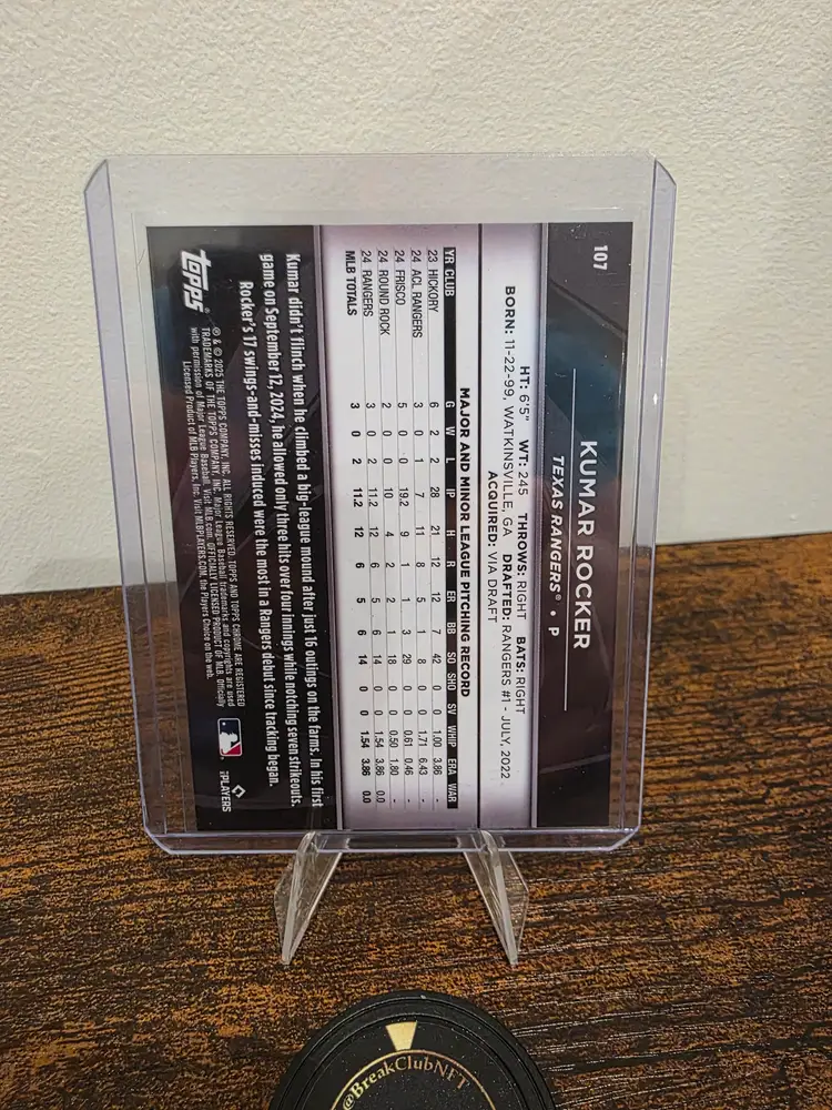 Kumar Rocker 2025 Topps Chrome Black /25