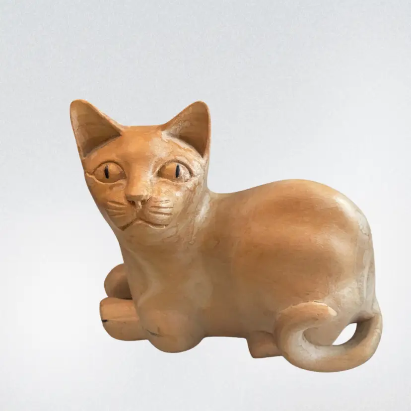 Wooden Cat Figuerine