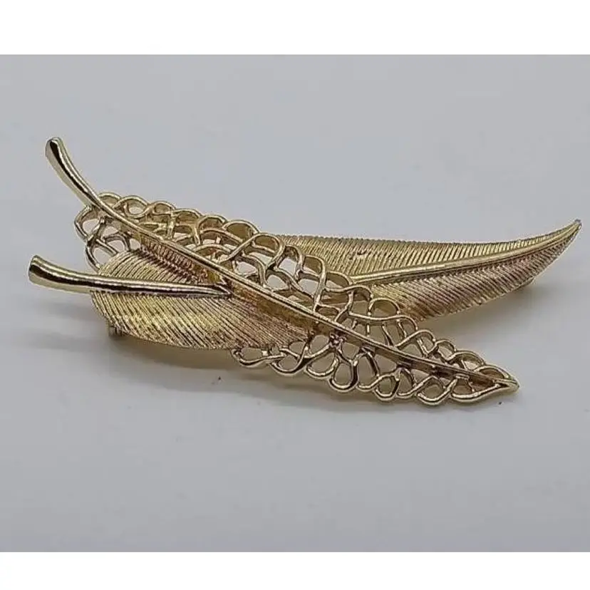 Vintage Gold-Tone Leaf Brooch, By CORO