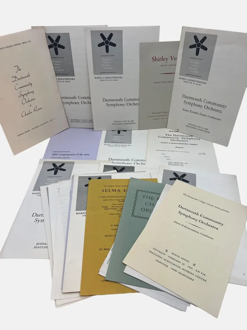 Large Lot Of 1960s Opera & Symphony Orchestra Programs Dartmouth, Vermont, NYC