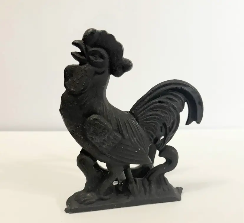 Cast Iron Rooster Napkin Holder MAIL holder Farm House Chicken Vintage
