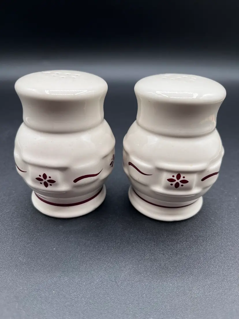Longaberger “Woven Traditions” Red Pottery Salt & Pepper Set 3”