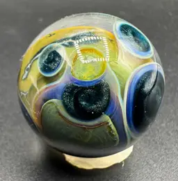 Contemporary Art Glass Marble Galaxy Planet Internal Crackle 1.23”