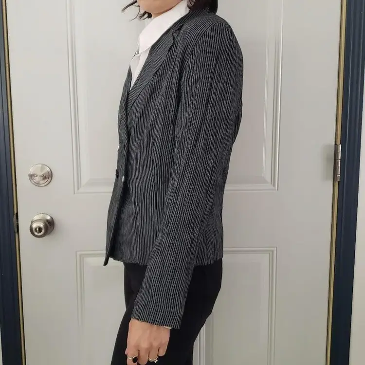 90s Pinstripe Double Breasted Blazer