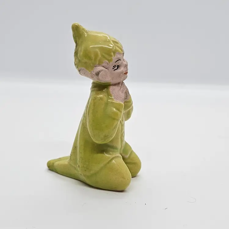 Gilner Lime Green Ceramic Pixie Circa 1950's
