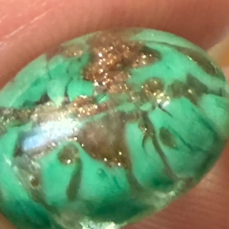 1/2” Green and Copper Aventurine Glass Paperweight