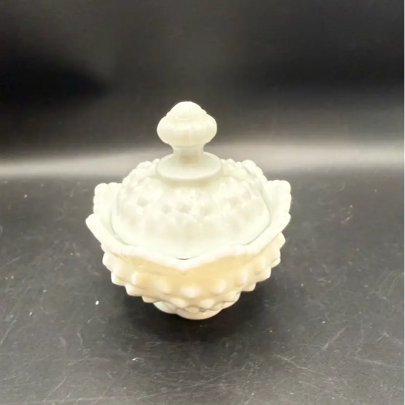 Fenton Hobnail Milk Glass Sugar Bowl