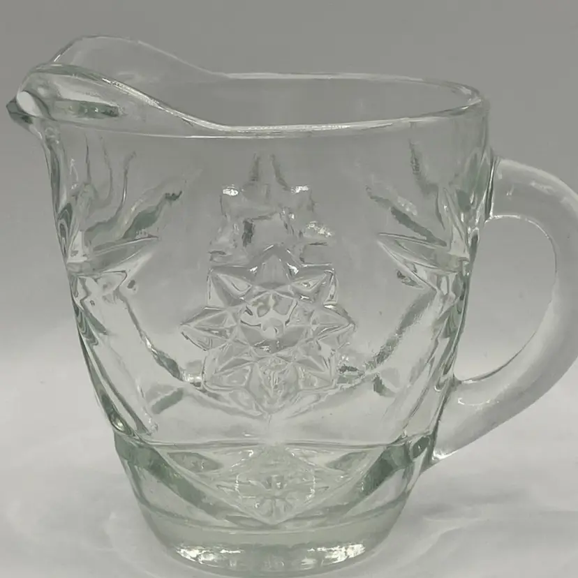 Vtg 3 7/8” Anchor Hocking “Star Of David” Creamer