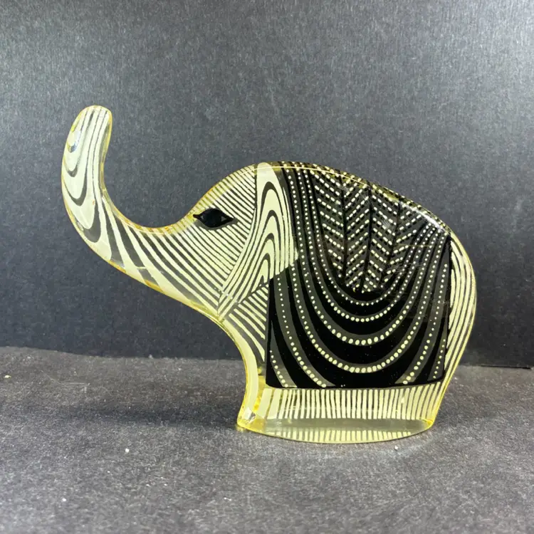 Vintage Abraham Palatnik Lucite Elephant Sculpture Figurine Brazil
