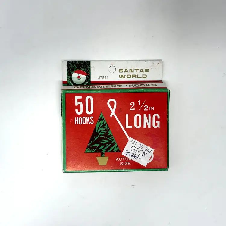 Vintage Kurt Adler Metal Ornament Hooks Boxed Set – Santa’s World Christmas Hangers  2.5”