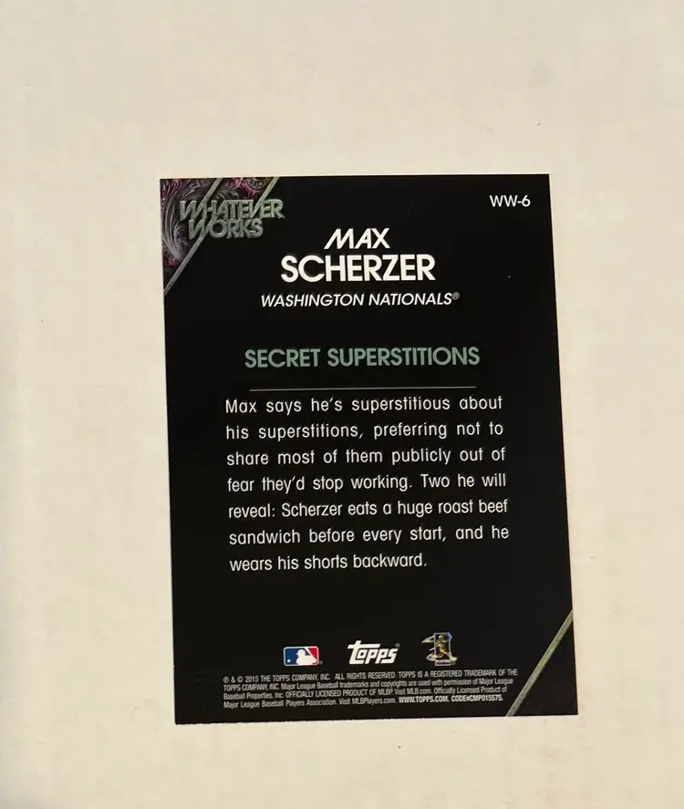 Max Scherzer Whatever Works Washington Nationals