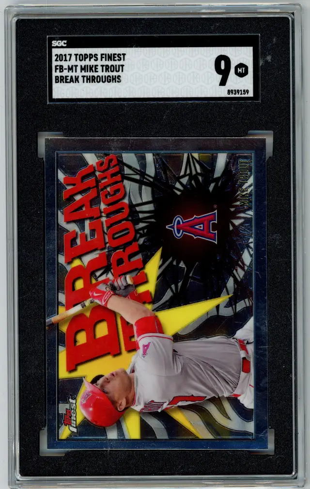 2017 Topps Finest MIKE TROUT Break Throughs #FB-MT ANGELS SGC 9 MT