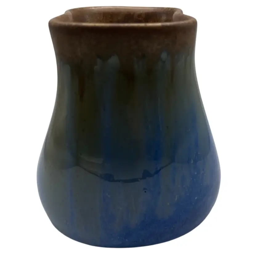 Pigeon Forge Pinch Top Blue Pottery Vase Cup Signed On bottom