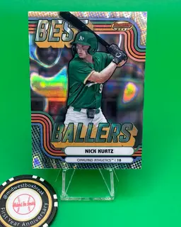 A's Lot (7) - Nick Kurtz Wave Refractor /50, Jacob Wilson, Brent Rooker - Oakland Athletics