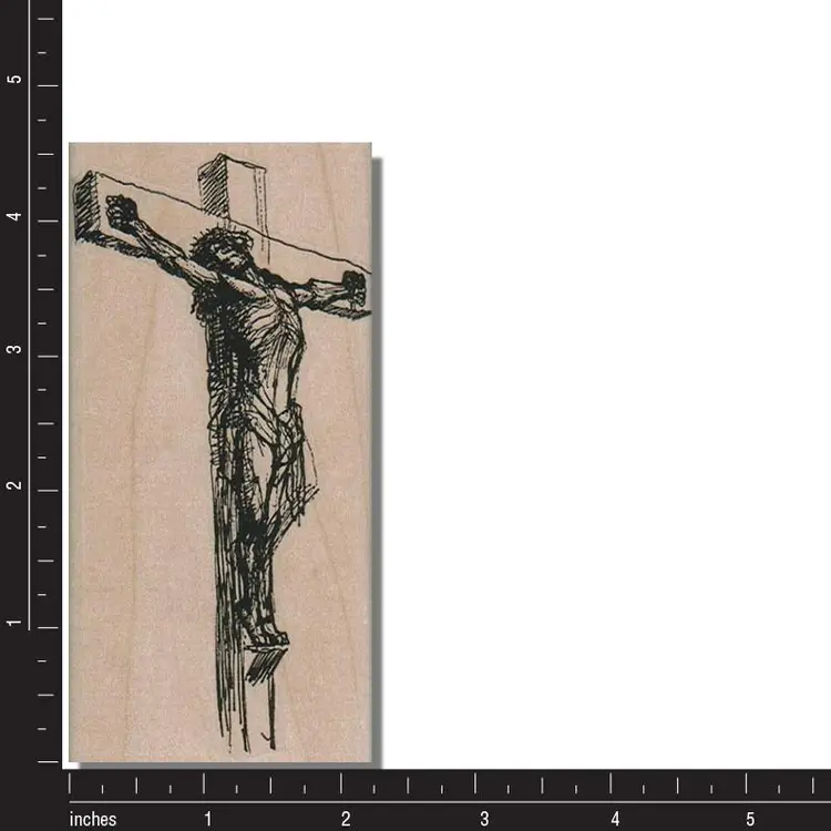 Christ On Cross Christmas Rubber Stamp